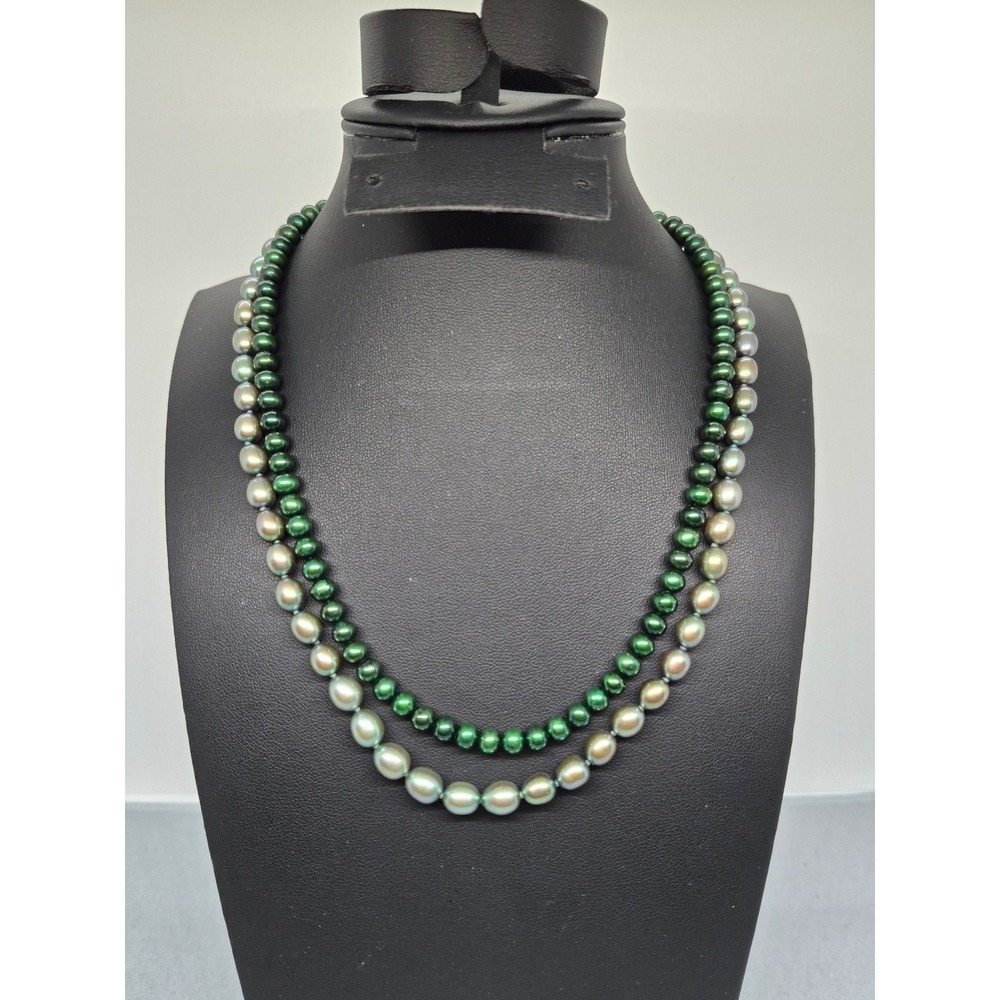 Honora Necklace Green Sage Set 2  Pearl Sterling Silver 925 Both 1 Honora READ